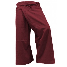 Fisherman Pants - Maroon Cotton